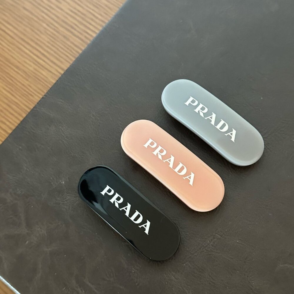 Prada designer logo pins 3 set